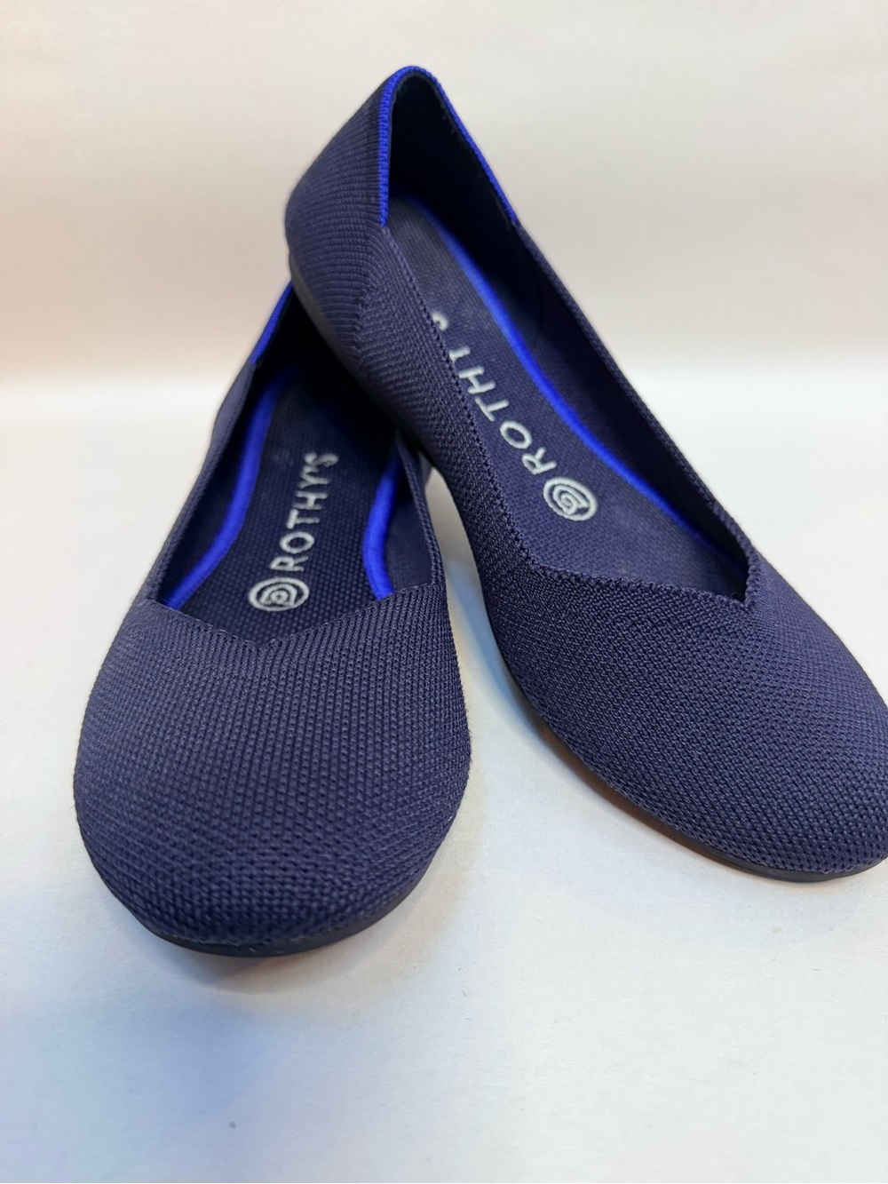 Rothy’s The Flat Slip On Shoes Maritime Navy Blue Round Toe Womens 7 Comfort